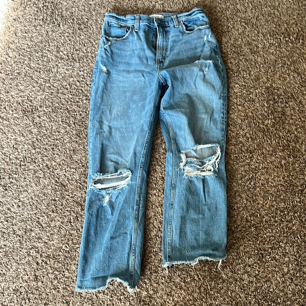 Abercrombie & Fitch the ankle straight ultra high rise